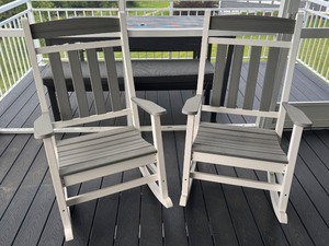 lot 12 image: Pair of Leisure Line Outdoor Rocking Chairs by Tangent