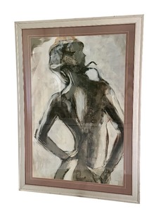 lot 18B image: Framed Signed Abstract Portrait Print
