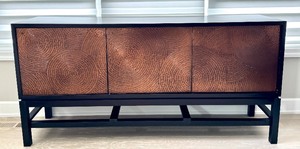 lot 29 image: Contemporary 3-Door Credenza with Textured Front, 70 Inch