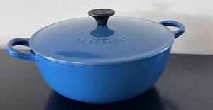 lot 161 image: Le Creuset Blue 22cm Round Dutch Oven