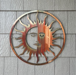 lot 206 image: Metal Sun Wall Art Sculpture