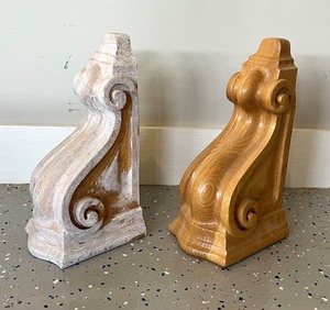 lot 220 image: Pair of Decorative Wood Corbels 14 Inch Architectural Brackets