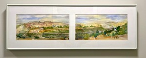 lot 48X image: LL-Framed Watercolor by Lois Heim - Jerusalem from the Mount of Olives