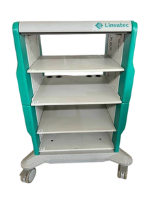 lot 28 image: Linvatec 4-Drawer Emergency Medical Cart  Durable Steel Construction & Smooth-Rolling Casters  Great Condition
