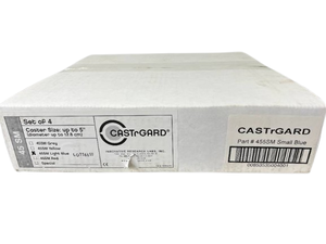 lot 39 image: NEW Innovative Research Labs CASTrGARD 45SM 4-Pack Wheel Guards - Light Blue &nbspPrevents Floor Damage & Fits Most Medical Casters
