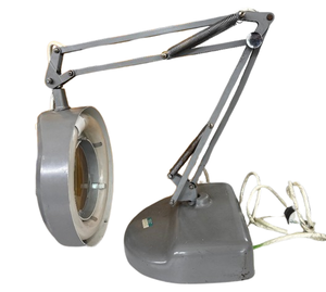lot 48 image: Vintage Luxo Magnifier Work Table Lamp  Adjustable Brightness, Flexible Arm  Great Condition