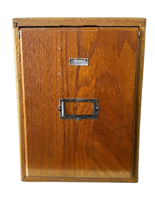 lot 50 image: Vintage Eberbach Oak Wood Microscope Slide Cabinet  Holds Many Slides for Safe Storage, Individual Compartments  Great Condition