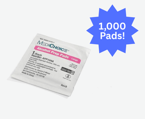 lot 88 image: 1 Case (1,000 count) NEW MediChoice APP104A 1.75 x 3.5 2-Ply Sterile Alcohol Prep Pads - Large