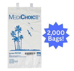 lot 115 image: 1 Case (2000 each) NEW MediChoice PC7181 6 12 x 12 Latex-Free Bedside Bags