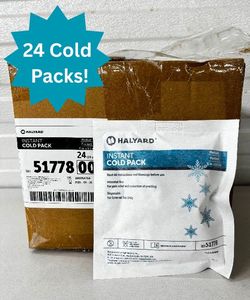 lot 97 image: 1 Case (24 each) NEW Halyard 51778 6 x 6.5 Flocked Instant Cold Pack - Size Medium