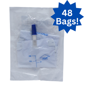 lot 118 image: 1 Case (48 each) NEW MediChoice SLB0019T 600mL Sterile Urinary Leg Bag - Size Medium