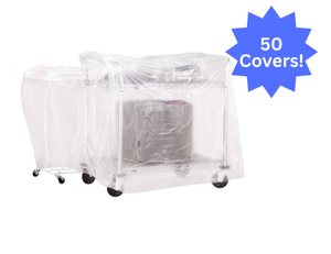 lot 122 image: 1 Case (50 each) NEW MediChoice CC3848F 38 x 26 x 48 1.85 mil Non-Sterile Folded Plastic Cart Cover - Clear