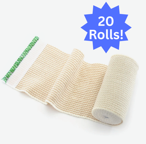 lot 86 image: 1 Case (20 each) NEW MediChoice REB3116 -6 x 5 12 yards Premium Knit Dual Self Closure Elastic Bandages