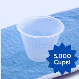 lot 84 image: 1 Case (5000 cups) NEW MediChoice 33304M 30mL mL and cc Graduated Non-Sterile Metric-Only Medicine Cup