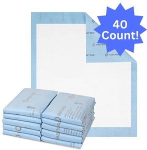 lot 102 image: 1 Case (40 each) NEW Halyard 49979 30 x 36 Disposable Underpads - Blue - Maximum repositioning 375 lbs.