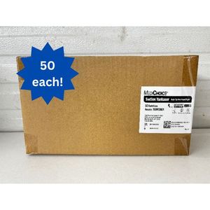 lot 104 image: 1 Case (50 each) NEW MediChoice YANK3001 Sterile Bulb Tip NonVentRigid Suction Yankauer