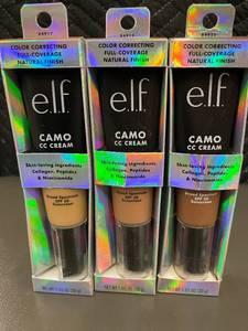 lot 7 image: Set of 3 e.l.f. Camo CC Creams - Medium 330W, Medium 375N, Deep 540N