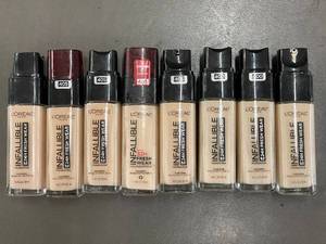lot 27 image: Lot of 8 LOral Infallible 24H Fresh Wear Foundations 30ml Mixed Shades