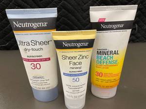 lot 45 image: Set of 3 Neutrogena Sunscreens - Broad Spectrum SPF 30 & 50