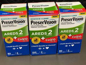 lot 56 image: Bausch  Lomb PreserVision Eye Vitamin and Mineral Supplement AREDS 2 - 3 Pack