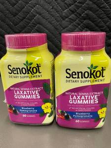 lot 254 image: Set of 2 Senokot Dietary Supplement Laxative Gummies - Blueberry Pomegranate