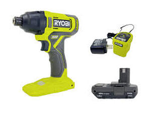 lot 24 image: RYOBI ONE 18V Cordless 14 in. Impact Driver Kit with 1.5 Ah Battery and Charger  Customer Returns See Pictures