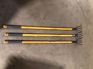 lot 6 image: Lot of Husky 51 in. L Wood Handle 4-Tine Hand Cultivator  Customer Returns See Pictures