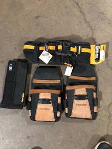 lot 35 image: TOUGHBUILT 5.75 Universal Padded Belt with Heavy Duty Buckle and Back Support, Black with ClipTech attachment points Customer Returns See Pictures