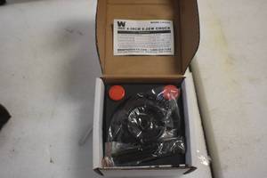 lot 56 image: WEN LA4444 4-Inch 4-Jaw Self-Centering Lathe Chuck Set with 1-Inch x 8TPI Thread