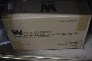 lot 65 image: WEN 272406 72-Inch by 40-Inch Heavy Duty Padded Moving Blankets, 6-Pack