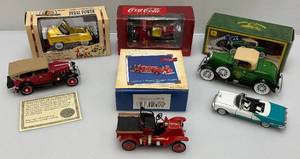 lot 14 image: Misc. Die Cast Miniature Cars Including Franklin Mint, John Deere & More (NIB)