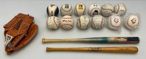 lot 114 image: Misc. Baseball Collectible Items Including Signed Baseballs With Nolan Ryan, Mini Bats And More