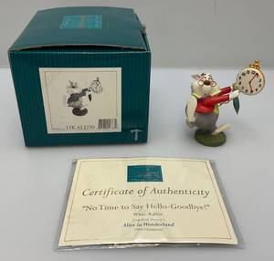 lot 171 image: WDCC Walt Disney Classic CollectionAlice And Wonderland White Rabbit No Time To Say Hello-Goodbye With COA In Original Box