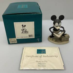 lot 194 image: WDCC Walt Disney Classic Collection Mickeys 70 Birthdasy Plane Crazy 4.5 Ceramic Figurine With COA In Original Box