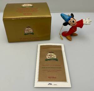 lot 196 image: 1999 Limited Edition 29938000 A Christmas To Remember Mickey Socerer Porcelain Ornament By Patrick Simmons With COA In Original Box