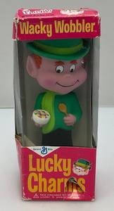 lot 223 image: Vintage Wacky Wobbler Lucky Charms In Original Box (New Old Stock) Box Beat Up