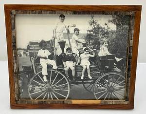 lot 237 image: Vintage Framed Behind Glass Our Gang THE LITTLE RASCALS  Black & White Photo 9 14 x 11