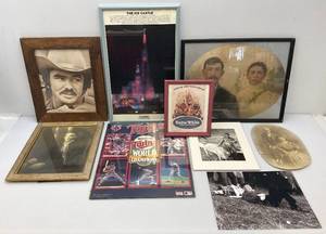 lot 239 image: Group Of Misc. Framed And Unframed Vintage Photos Including Burt Reynolds, Snow White And More (Largest Frame Is 17 x 21)