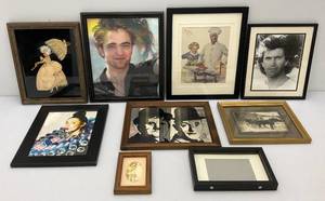 lot 244 image: Misc. Vintage Framed Items Including Cream Of Wheat, 1900s Ribbon Doll Art & More (Largest Frame 12 x 15)