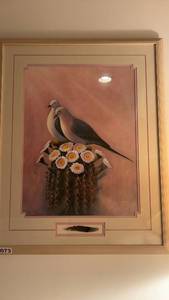 lot 73 image: Framed Artwork of Doves by Hettrodt