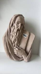 lot 89 image: Vintage Style Sculpture of Moses Holding Tablets