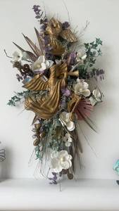 lot 95 image: Elegant Gold Angel Floral Wall Sculpture