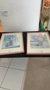 lot 125 image: Pair of Julia Rowntree Floral Art Prints in Frames