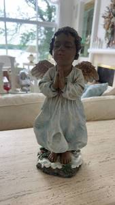 lot 130 image: African American Angel Figurine with Praying Hands