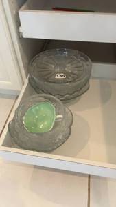 lot 135 image: Set of 5 Vintage Glass Bowls with Intricate Designs