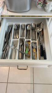 lot 193 image: Assorted Stainless Steel and Colorful Handle Flatware Set