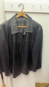 lot 232 image: Nicole Miller Black Leather Jacket - Size Unknown