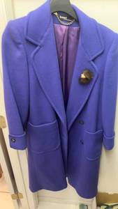 lot 235 image: Benard by Harv Benard Purple Wool Coat with Chain Detail