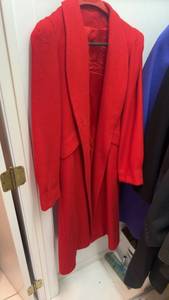 lot 236 image: Vintage Red Wool Coat with Satin Lining