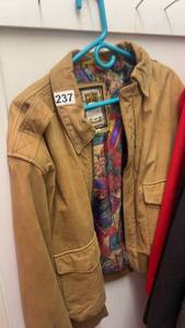 lot 237 image: Vintage Tan Suede Jacket with Colorful Lining